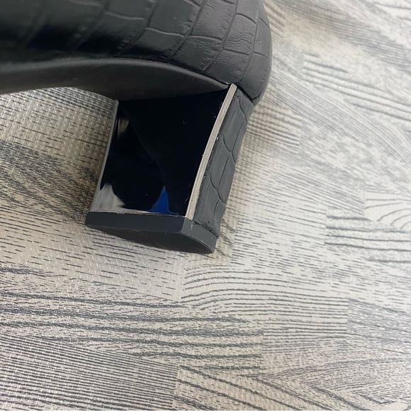 Alex Marie Croc Leather Buckle Loafer Style Heels - Picture 9 of 16